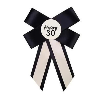 Masnis kitűző - Happy 30, fekete-fehér 11x17cm