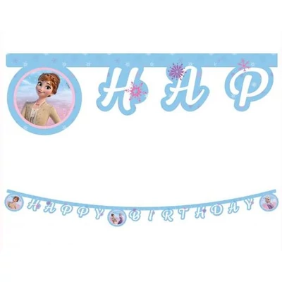 Zászló Betűfüzér - Jégvarázs, Happy Birthday