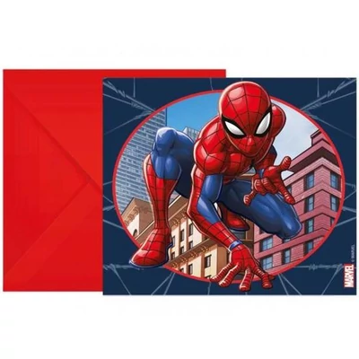 Party meghívó - Pókember, 6 darabos