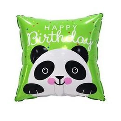 Fólia lufi - 18 inch-es Vidám Panda Happy Birthday Szülinapi Fólia Lufi