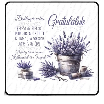 Hűtőmágnes - Gratulálok, levendulás