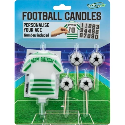 Focia gyertya - Zöld-fehér mezes, számozható