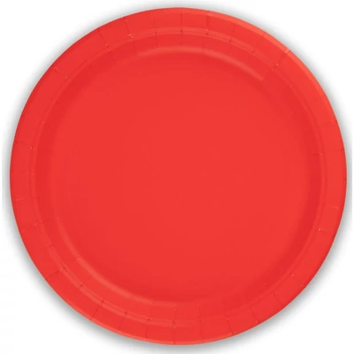 Piros papírtányér 8db-os, 23cm
