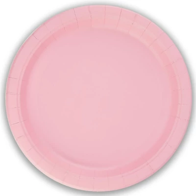 Világos rózsaszín papírtányér 8db-os, 23cm