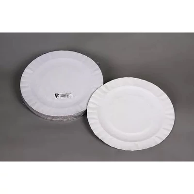 Party papírtányér 23cm 10db-os - kerek, fehér