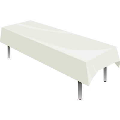 137cm x 274cm Műanyag asztalterítő - fehér