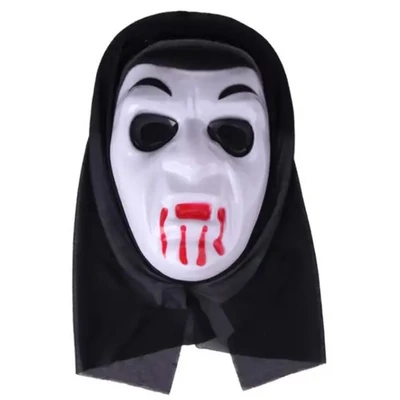 Csuklyás véres szájú szellem álarc