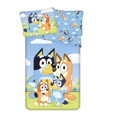 Bluey Happy Family ágyneműhuzat 140×200cm, 70x90 cm