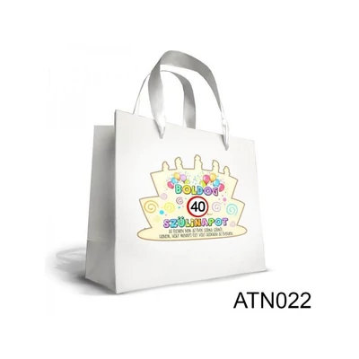 Nagy Dísztasak 25cm x 32 cm - Boldog 40 Szülinapot - Ajándék Születésnapra