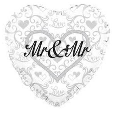 Fólia lufi - Mr & Mr, Szív alakú