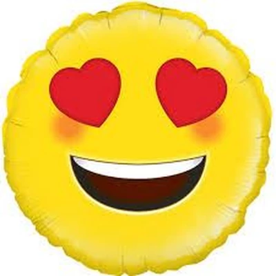 Fólia lufi - Mintás, Emoji szívszemű