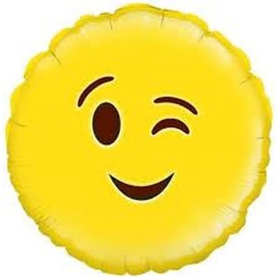 Fólia lufi - Mintás, Emoji kacsintós