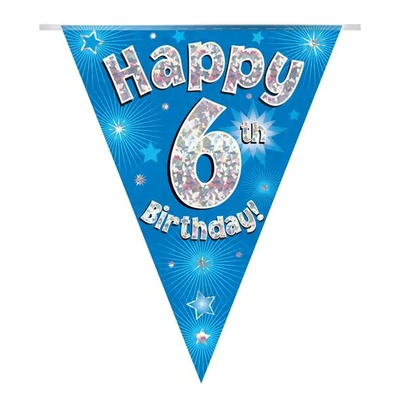 Zászlófüzér - Kék 06th Happy Birthday - 3,9 méter