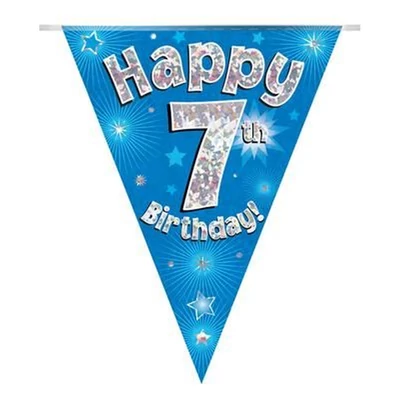 Zászlófüzér - Kék 07th Happy Birthday - 3,9 méter