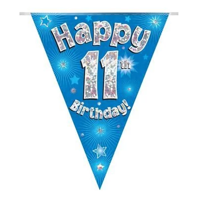 Zászlófüzér - Kék 11th Happy Birthday - 3,9 méter