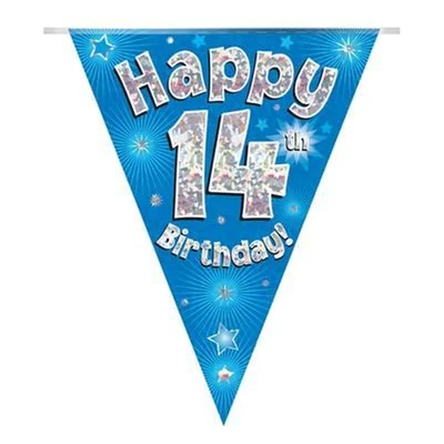 Zászlófüzér - Kék 14th Happy Birthday - 3,9 méter