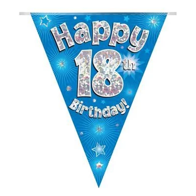 Zászlófüzér - Kék 18th Happy Birthday - 3,9 méter