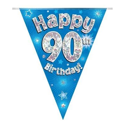 Zászlófüzér - Kék 90th Happy Birthday - 3,9 méter