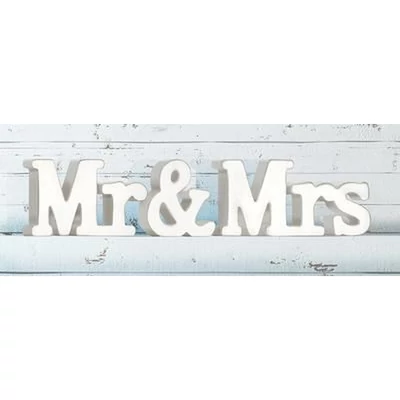 Dekorációs kellék - Mr & Mrs Fa dekoráció