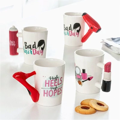 Bögre - Kerámia Lady 4 mintával kb 11x9cm