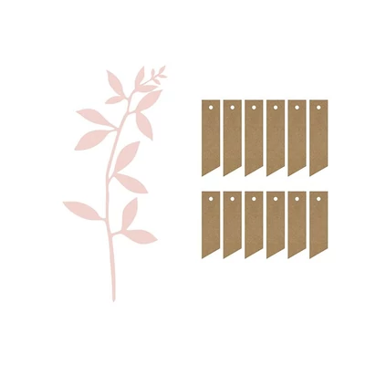 Faág dekoráció - Névkártyákkal, Rózsaszín