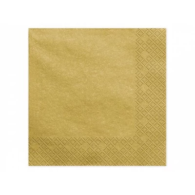 Szalvéta - Egyszínű, Arany, 20db