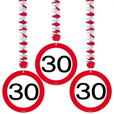 Sebességkorlátozós lógó dekoráció - 30-as, 3db