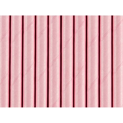 Papírszívószál - Rózsaszín 10db-os