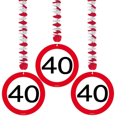 Sebességkorlátozós lógó dekoráció - 40-es, 3db