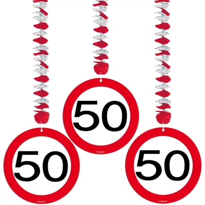Sebességkorlátozós lógó dekoráció - 50-es, 3db