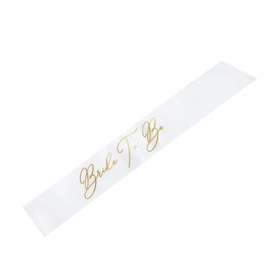 Vállszalag - Bride to be, Fehér