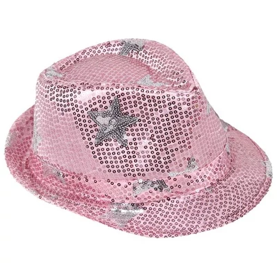 Kalap Flitteres Csillagos - Rózsaszín/Ezüst