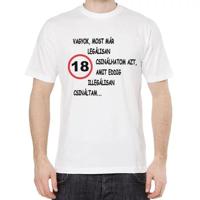 Póló - 18 vagyok, most már L (fehér)