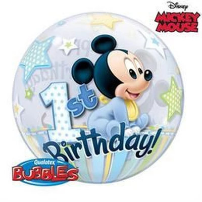 22 inch-es Bubbles lufi - 1st Birthday, Mickey egér