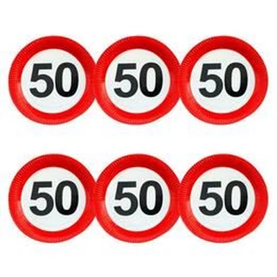 Papírtányér - Sebességkorlátozó 50-es, 6db