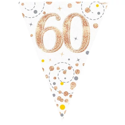 Zászlófüzér - Fehér/Rosegold, 60-as