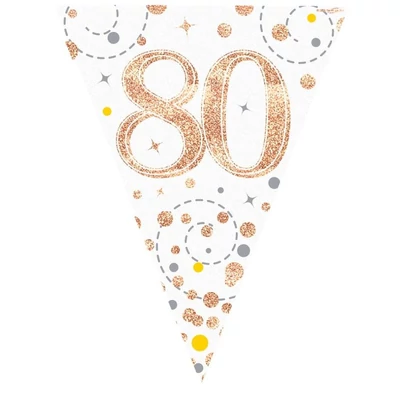 Zászlófüzér - Fehér/Rosegold, 80-as