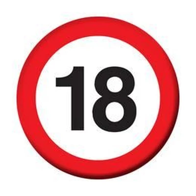 Kitűző - Sebességkorlátozós, 18-as