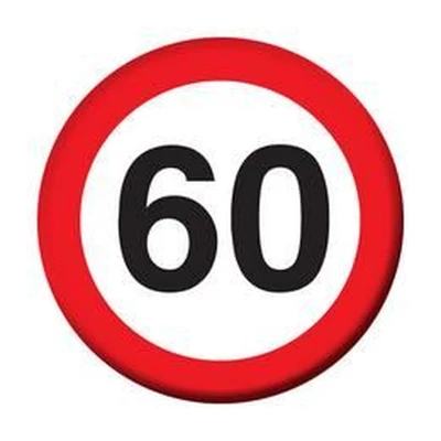 Kitűző - Sebességkorlátozós, 60-as