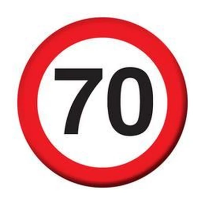 Kitűző - Sebességkorlátozós, 70-es