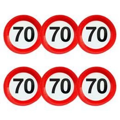 Papírtányér - Sebességkorlátozó 70-es, 6db