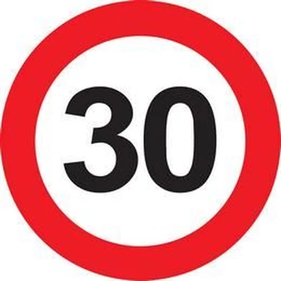Sebességkorlátozós tábla - 30-as, 40cm