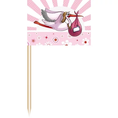 Falatkapálcika - Gólyás, Rózsaszín, 50db