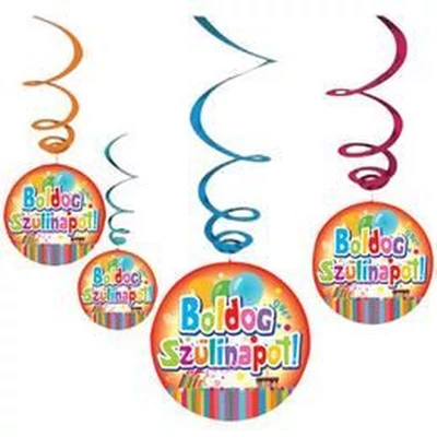 Spirálos lógó - Boldog szülinapot, Party mintás