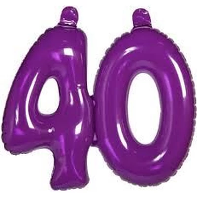 Felfújható 40-es szám, lila, függeszthető