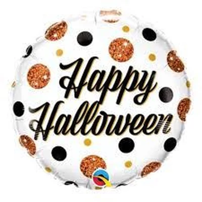 18 inch-es fólia - Happy Halloween, Csillogós