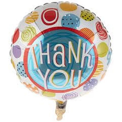 18 inch-es fólia - Thank you, Pöttyös