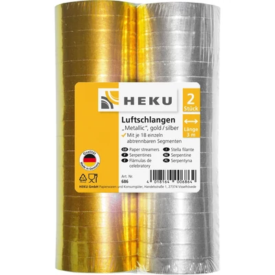 Szerpentin 2 tekercs/csomag "Metal", 18db/hossz 3m, arany/ezüst