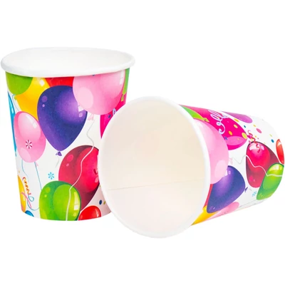 Papírpohár - Lufi mintás, 10db/cs