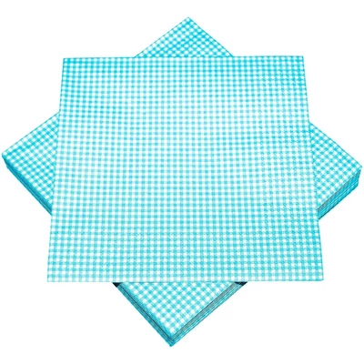 Szalvéta - Apró kockás, Fehér/Kék, 20db